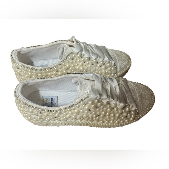 Stilo Cream Textured Espadrilles with Shimmery Finish|Made in Turkey. - Picture 5 of 12
